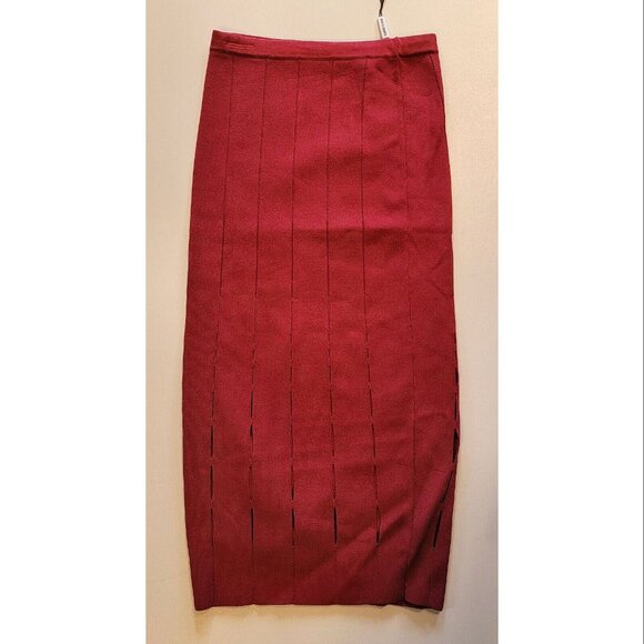 Cushnie Et Ochs Knit Pencil Skirt, Red, Womens Size Small - Picture 3 of 4